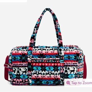 Vera Bradley Large Duffel Bag in Fleece Nordic Stripe Multi NWT